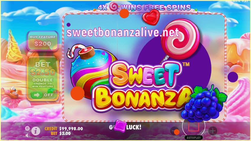 Złap mnożnik i zdobądź duże wygrane w automacie Sweet Bonanza na zdjęciu.