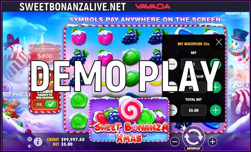 How to play free demo games Sweet Bonanza? 1 Pick a casino and download the app with a demo version of Sweet Bonanza Xmas is in this image.