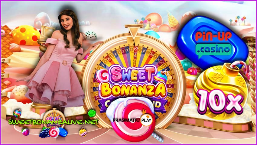 Spin the wheel of fortune in Sweet Bonanza Candyland at a live casino. is in this picture