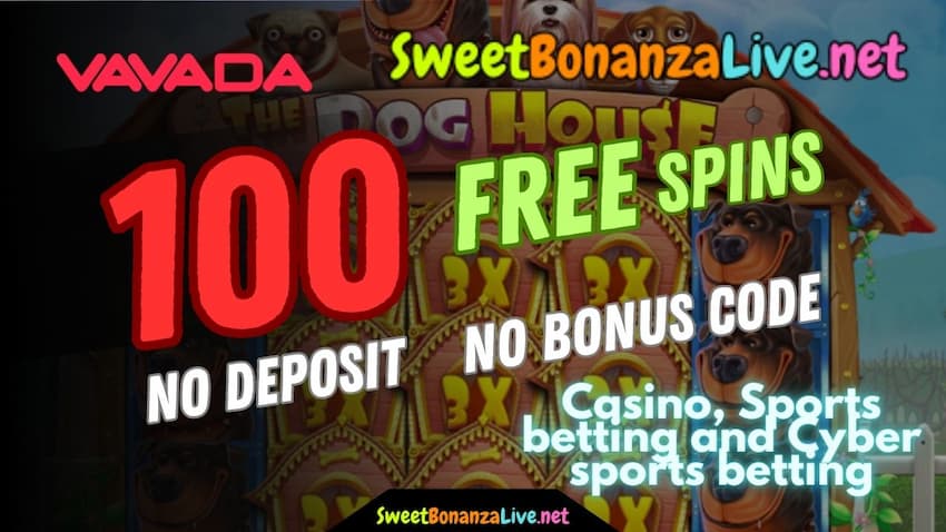 100 free spins for free play in the Dog House Slot can be seen at this image.